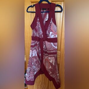 {NY & CO} Paisley Burgundy Hankercheif Dress
